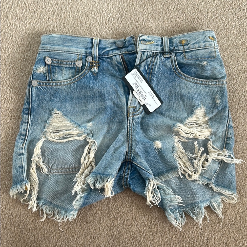 BNWT! R13 Light Blue Distressed Jean Shorts